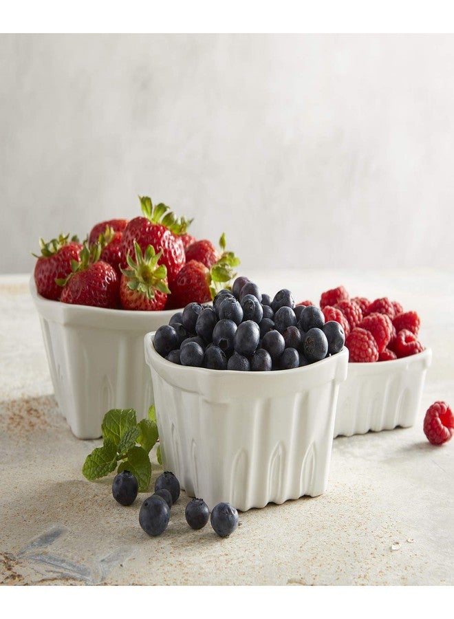 47th & Main Creative Brands MR699 47th & Main Porcelain Berry Basket, Medium, White - Image 3